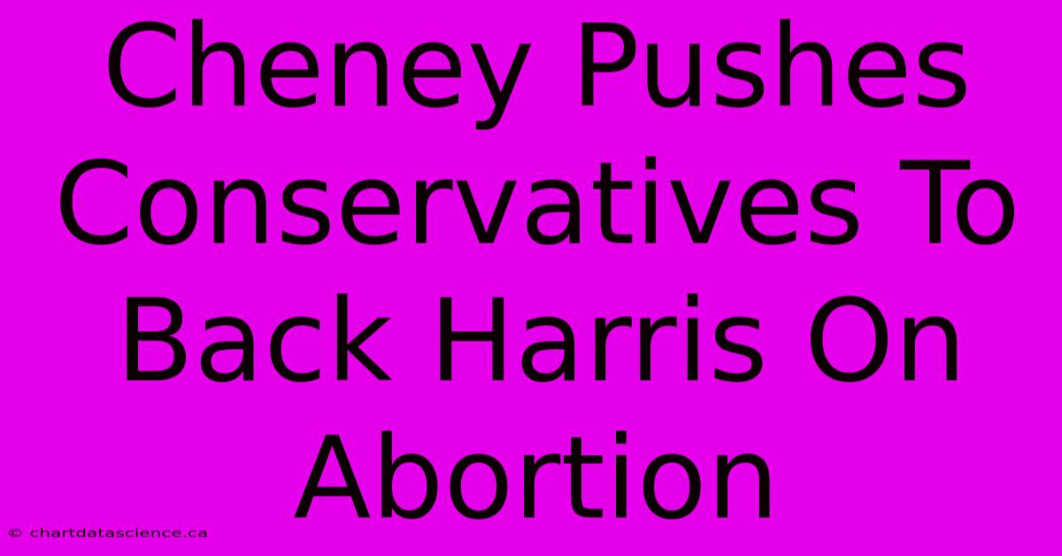 Cheney Pushes Conservatives To Back Harris On Abortion 