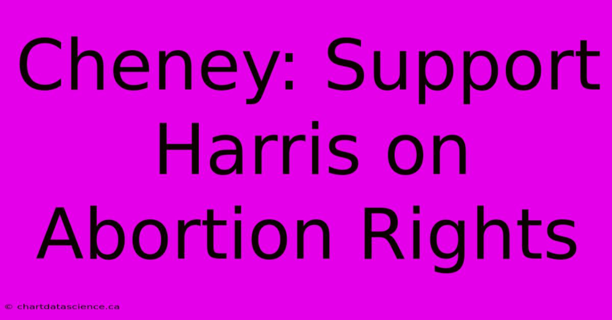 Cheney: Support Harris On Abortion Rights