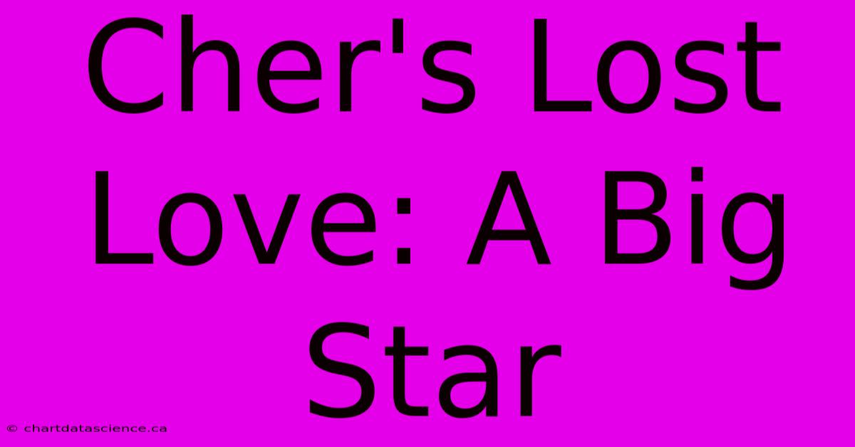 Cher's Lost Love: A Big Star