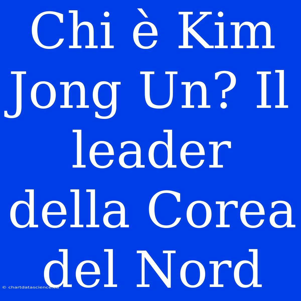 Chi È Kim Jong Un? Il Leader Della Corea Del Nord