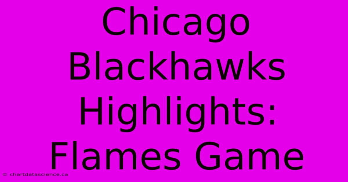 Chicago Blackhawks Highlights: Flames Game