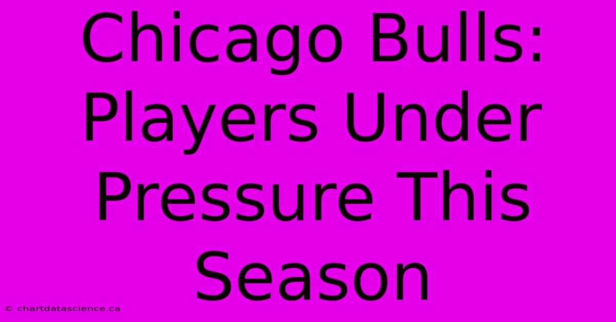 Chicago Bulls: Players Under Pressure This Season