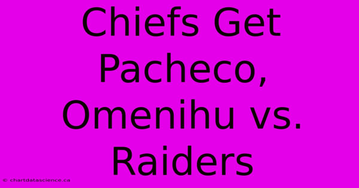 Chiefs Get Pacheco, Omenihu Vs. Raiders