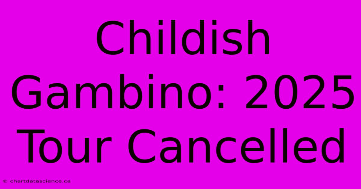 Childish Gambino: 2025 Tour Cancelled