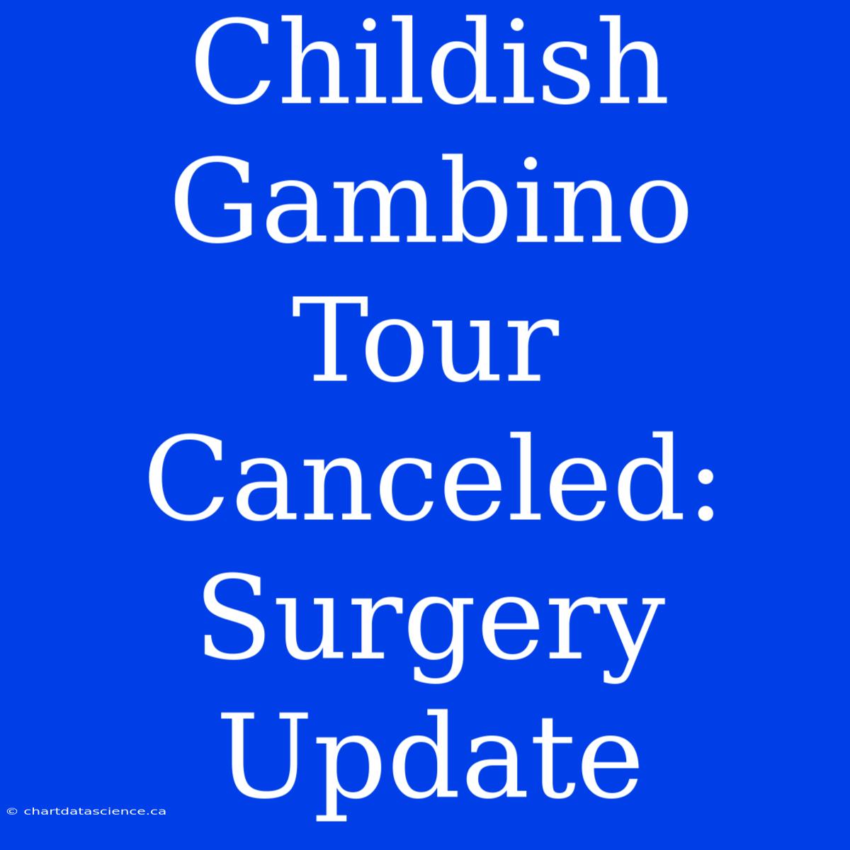 Childish Gambino Tour Canceled: Surgery Update