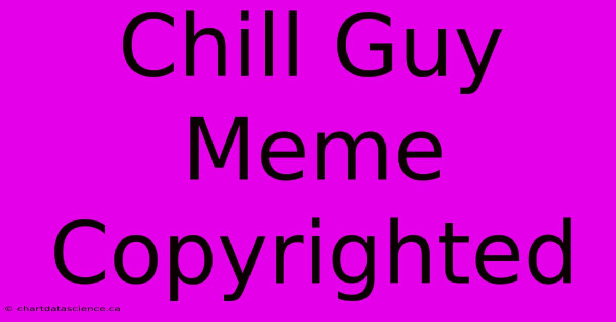 Chill Guy Meme Copyrighted