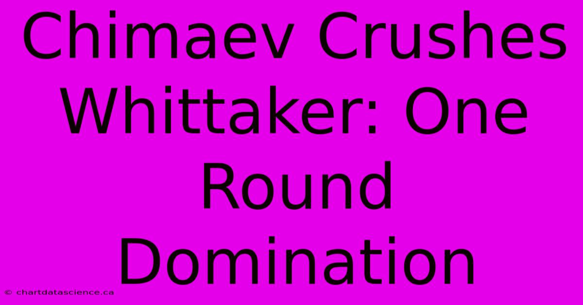 Chimaev Crushes Whittaker: One Round Domination