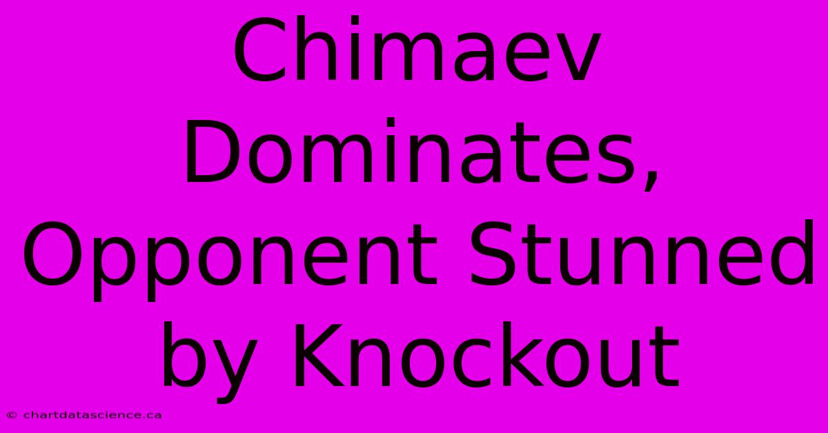 Chimaev Dominates, Opponent Stunned By Knockout