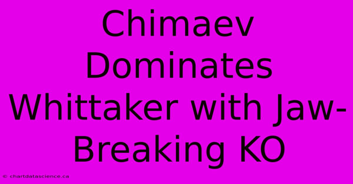 Chimaev Dominates Whittaker With Jaw-Breaking KO