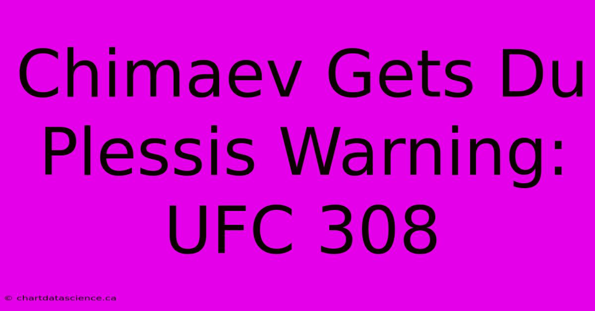 Chimaev Gets Du Plessis Warning: UFC 308