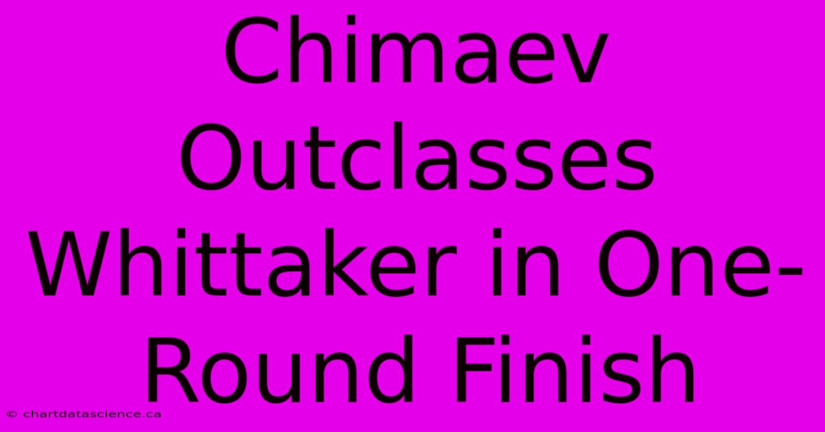 Chimaev Outclasses Whittaker In One-Round Finish