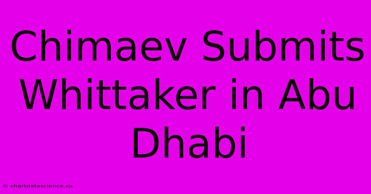 Chimaev Submits Whittaker In Abu Dhabi