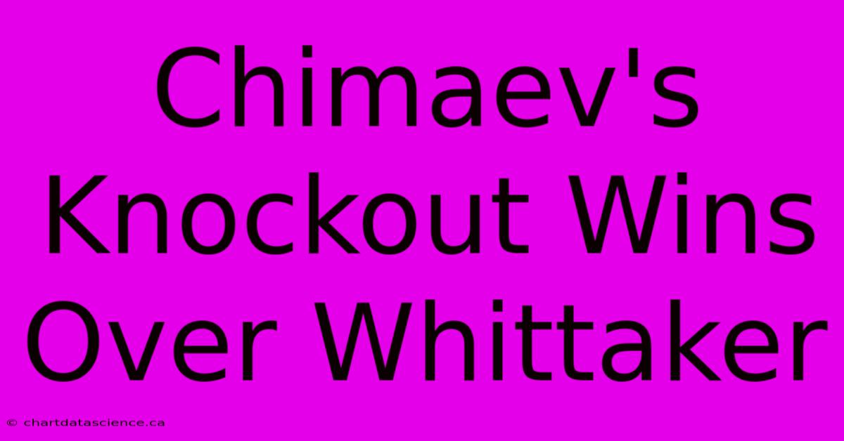 Chimaev's Knockout Wins Over Whittaker