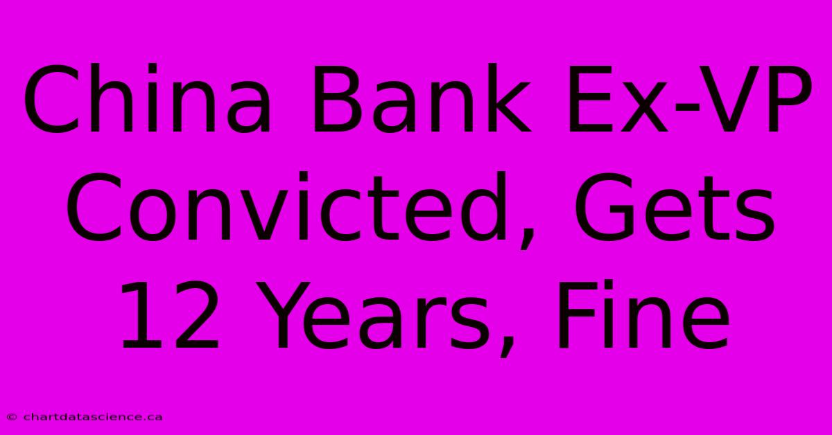 China Bank Ex-VP Convicted, Gets 12 Years, Fine