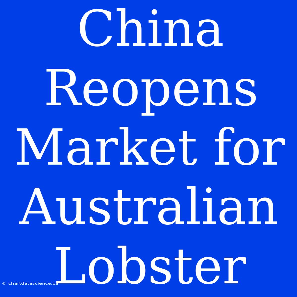 China Reopens Market For Australian Lobster