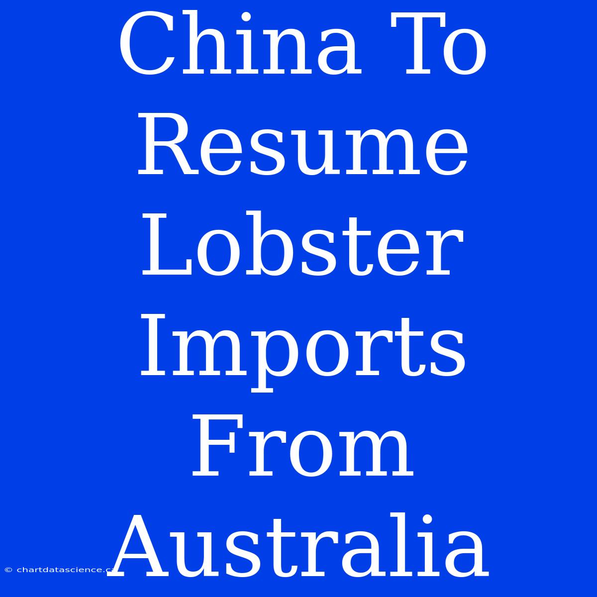 China To Resume Lobster Imports From Australia