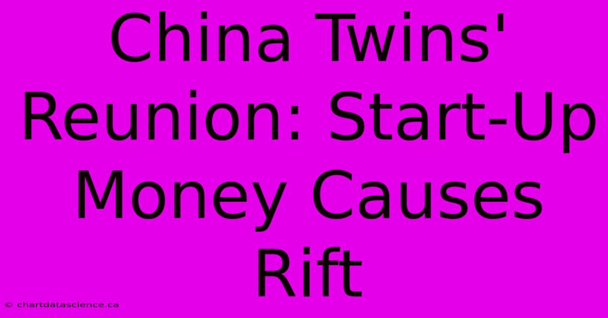 China Twins' Reunion: Start-Up Money Causes Rift