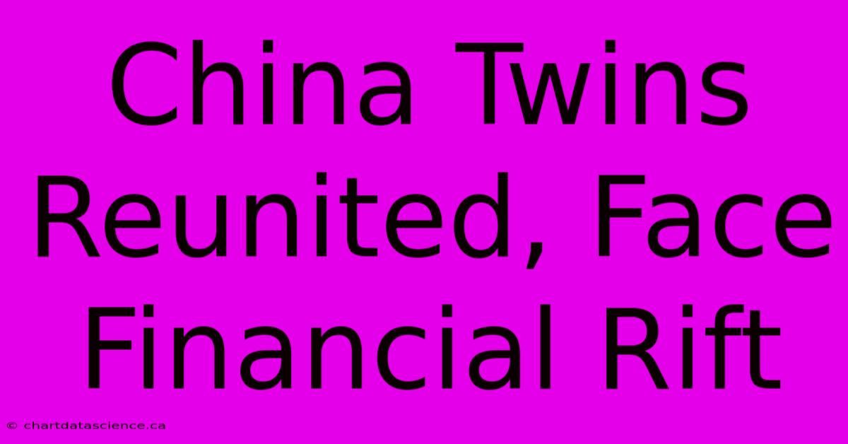 China Twins Reunited, Face Financial Rift