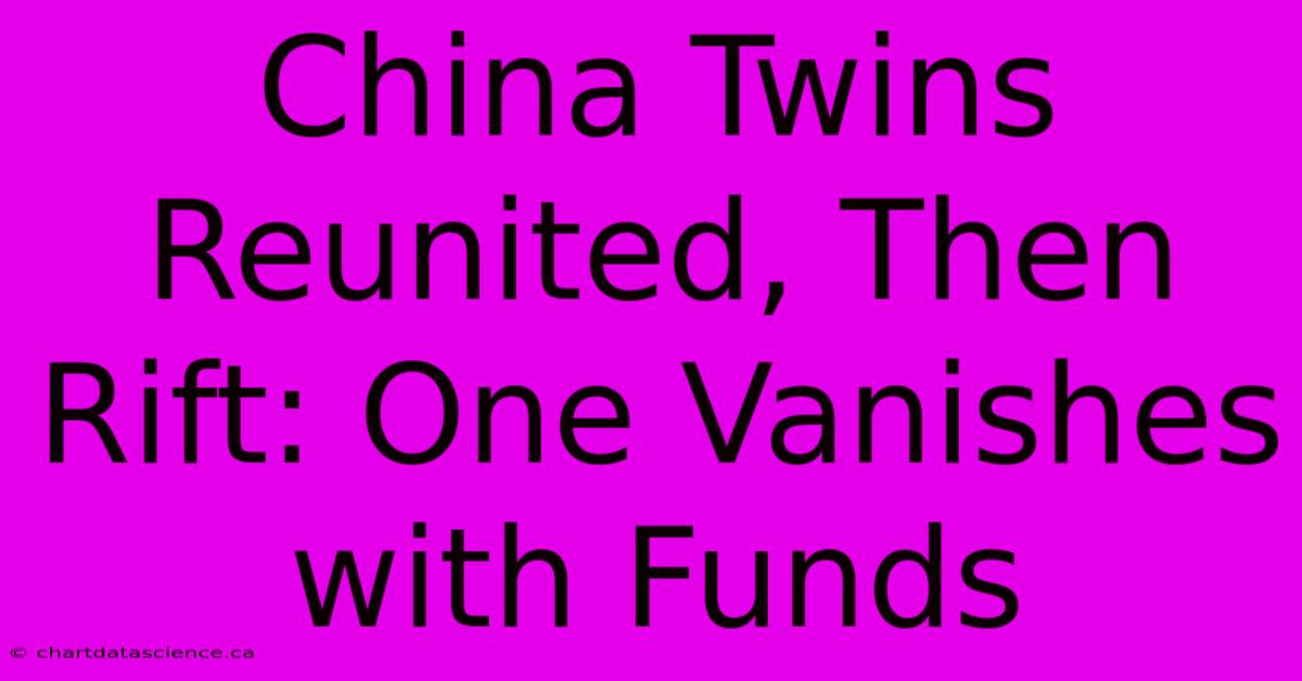 China Twins Reunited, Then Rift: One Vanishes With Funds