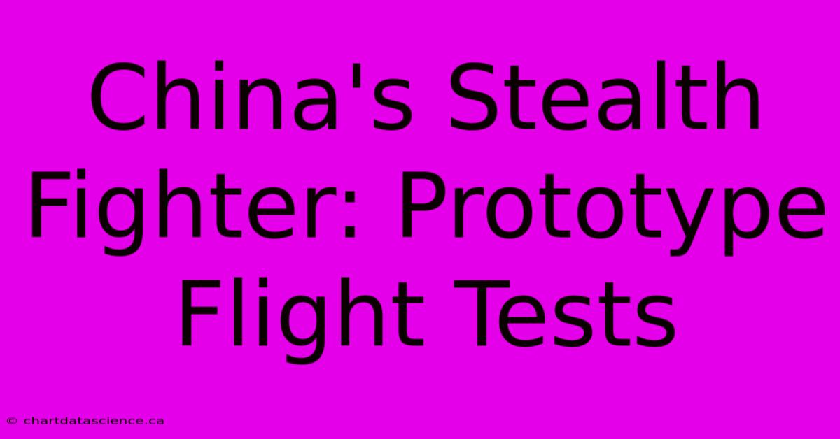 China's Stealth Fighter: Prototype Flight Tests