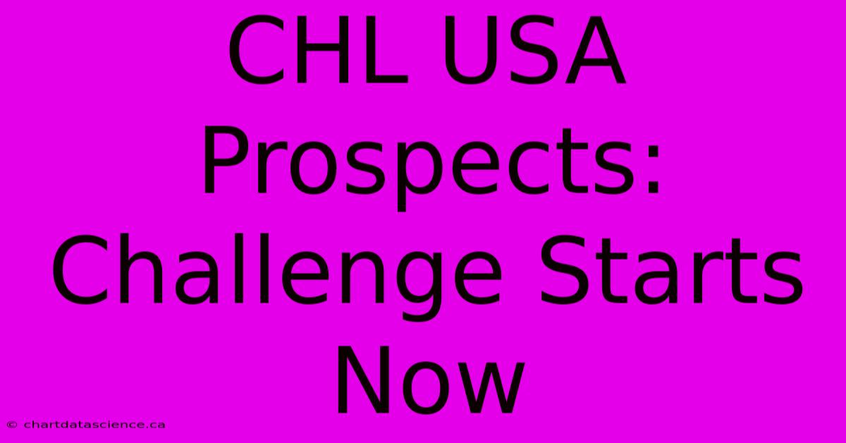 CHL USA Prospects: Challenge Starts Now