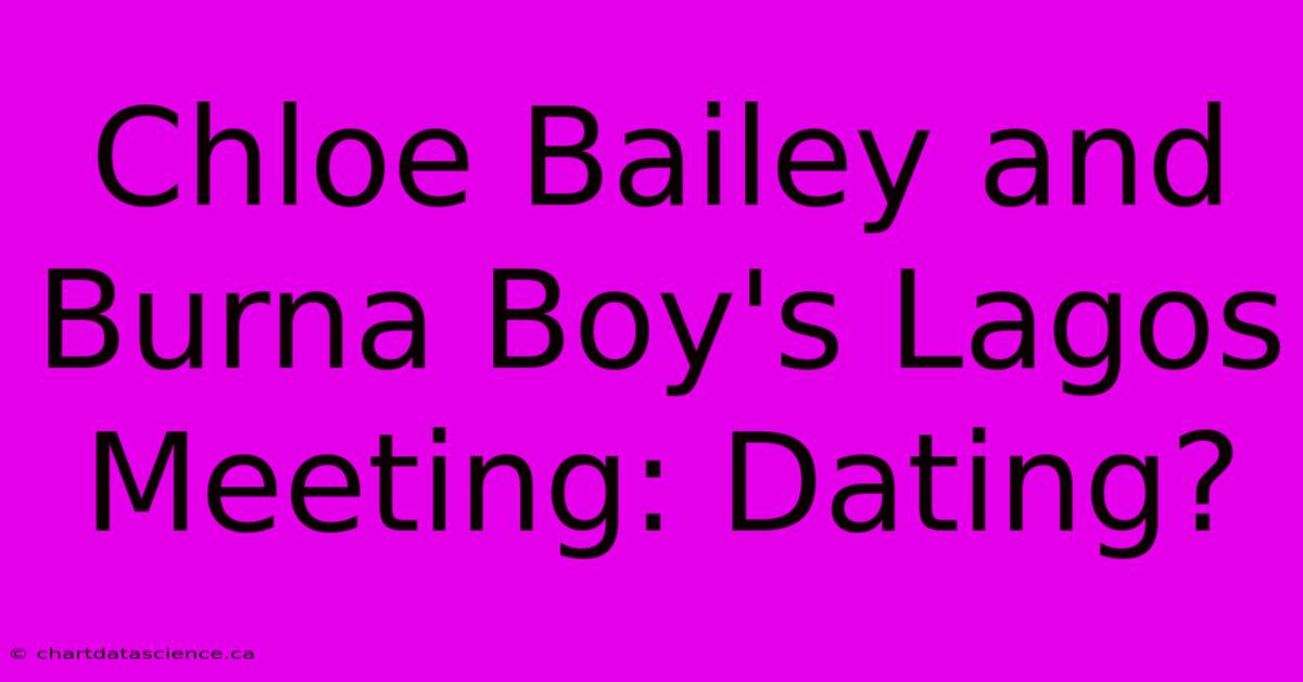 Chloe Bailey And Burna Boy's Lagos Meeting: Dating?