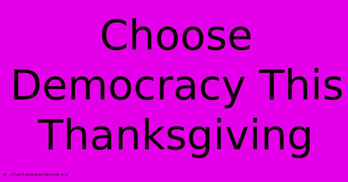 Choose Democracy This Thanksgiving