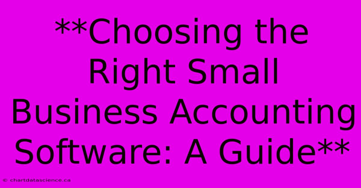 **Choosing The Right Small Business Accounting Software: A Guide**