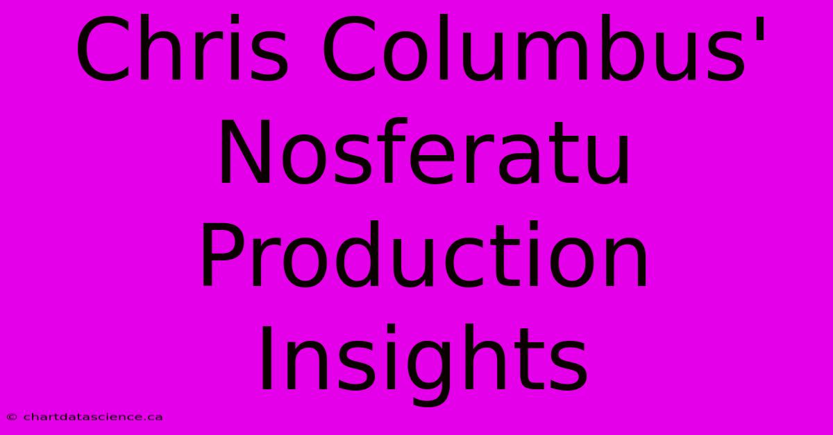 Chris Columbus' Nosferatu Production Insights