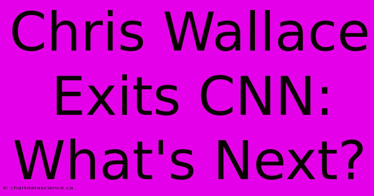 Chris Wallace Exits CNN: What's Next?