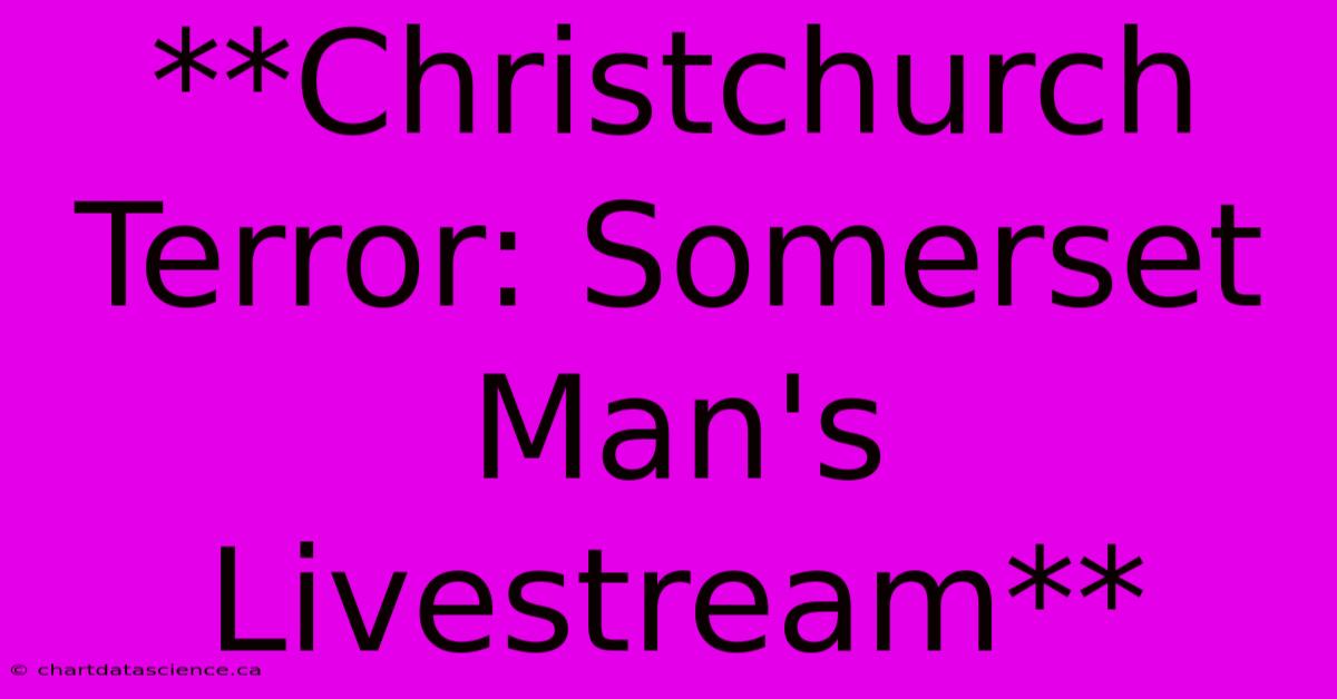 **Christchurch Terror: Somerset Man's Livestream**