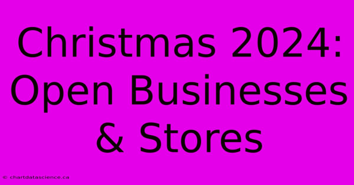 Christmas 2024: Open Businesses & Stores