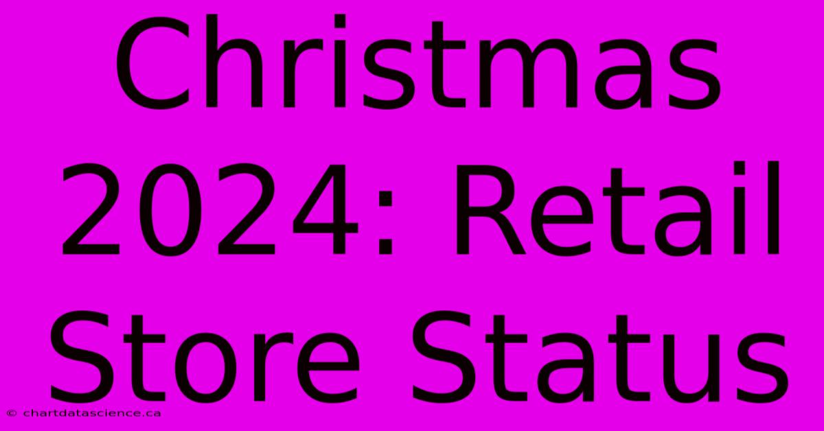 Christmas 2024: Retail Store Status