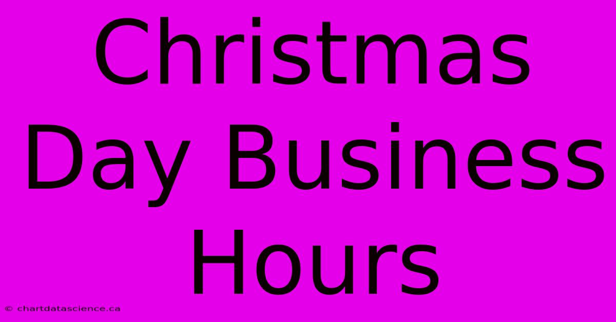 Christmas Day Business Hours