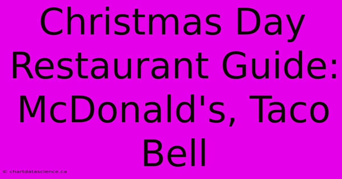 Christmas Day Restaurant Guide: McDonald's, Taco Bell