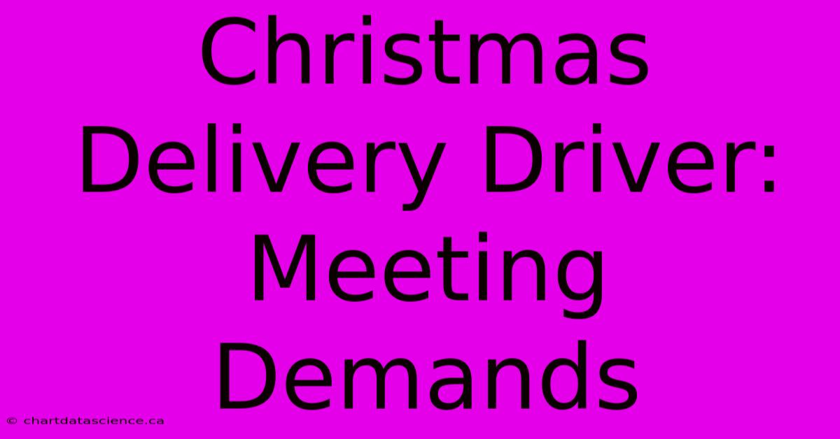 Christmas Delivery Driver: Meeting Demands