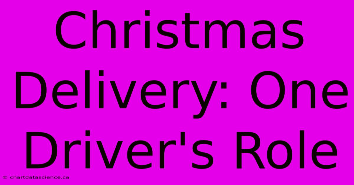 Christmas Delivery: One Driver's Role