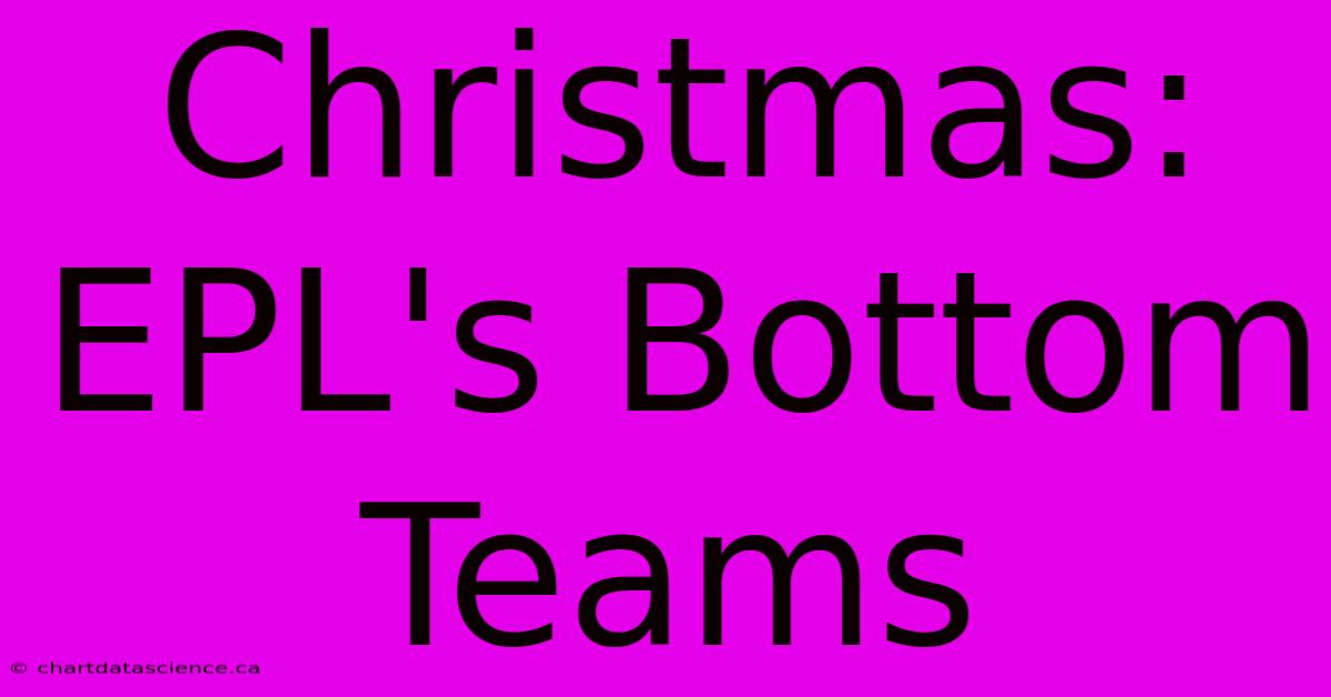 Christmas: EPL's Bottom Teams