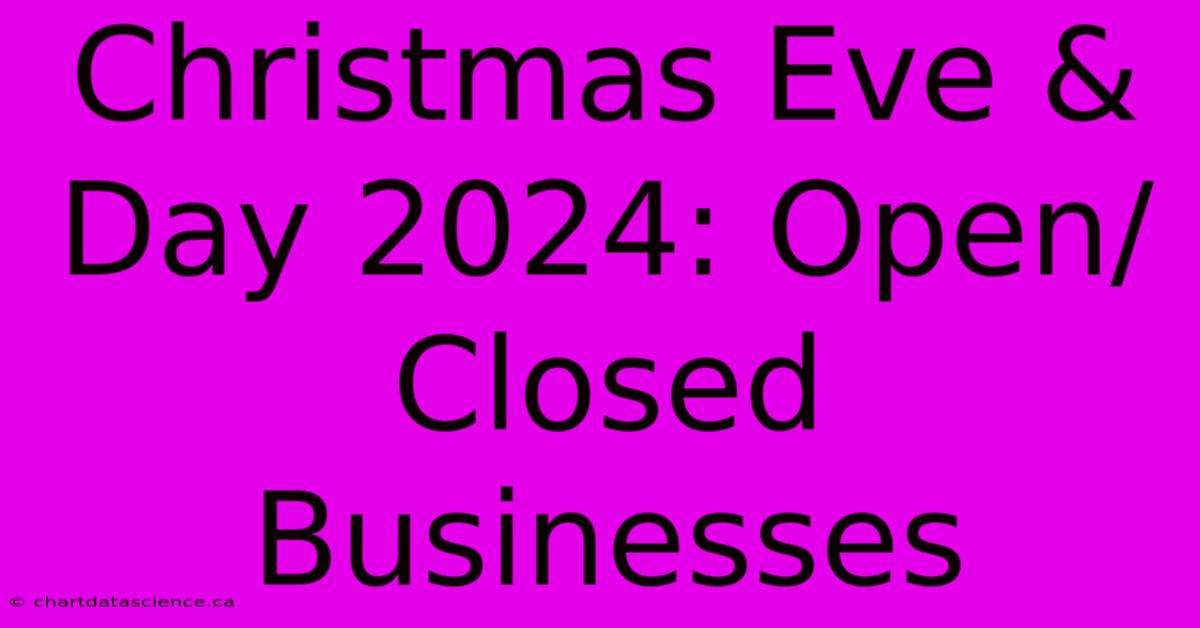 Christmas Eve & Day 2024: Open/Closed Businesses