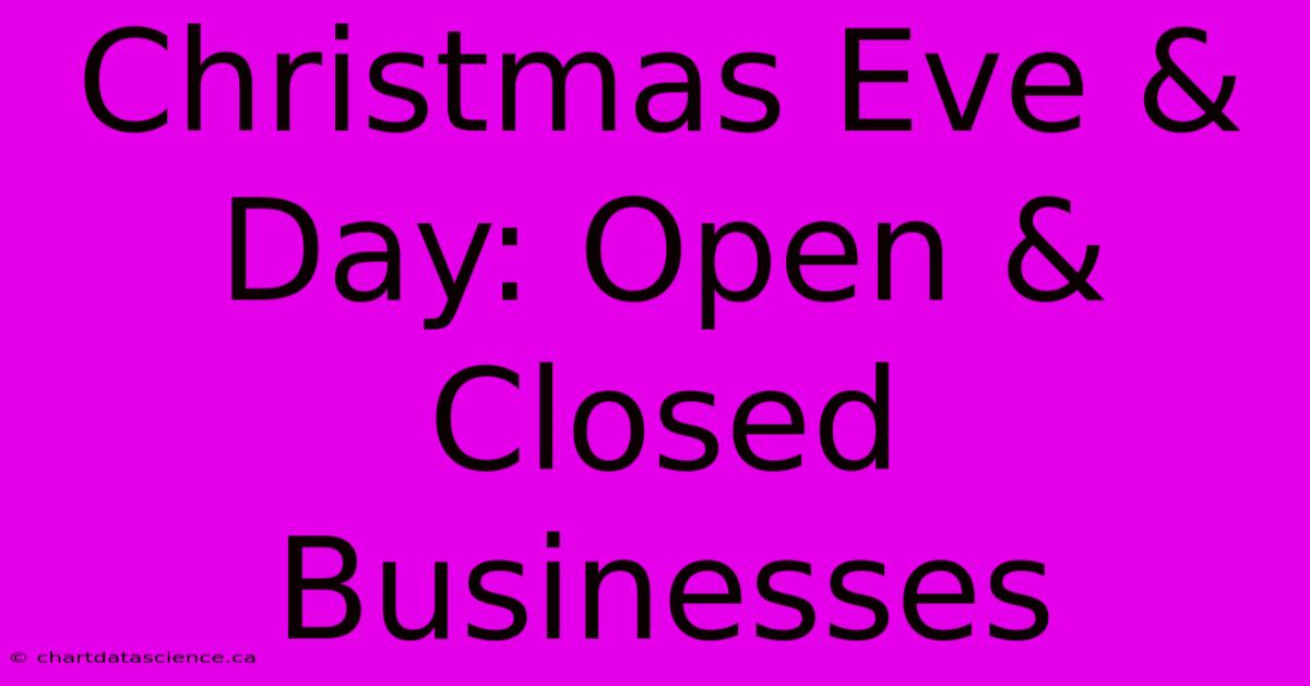 Christmas Eve & Day: Open & Closed Businesses