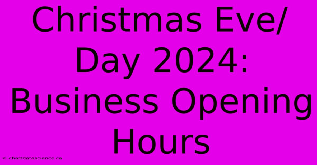 Christmas Eve/Day 2024: Business Opening Hours