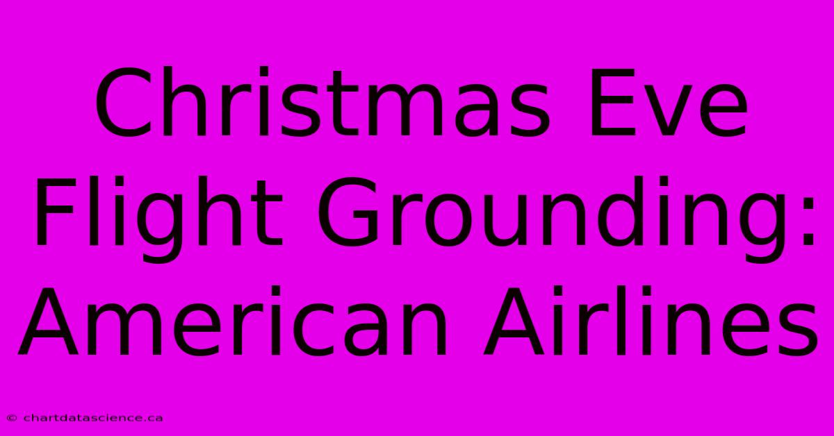 Christmas Eve Flight Grounding: American Airlines