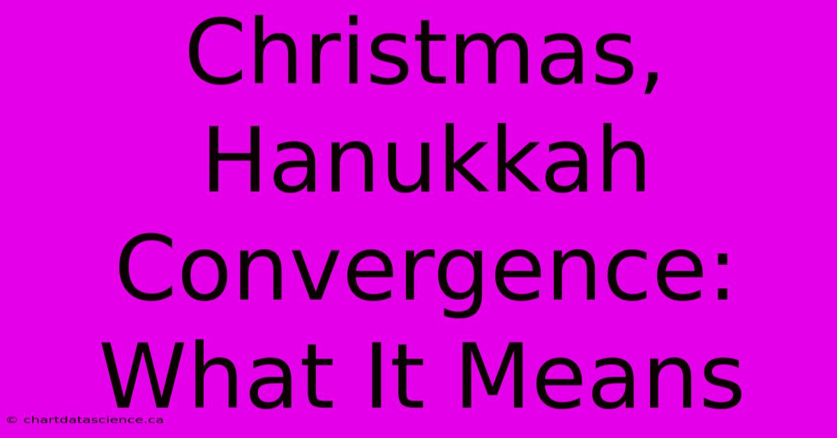 Christmas, Hanukkah Convergence: What It Means