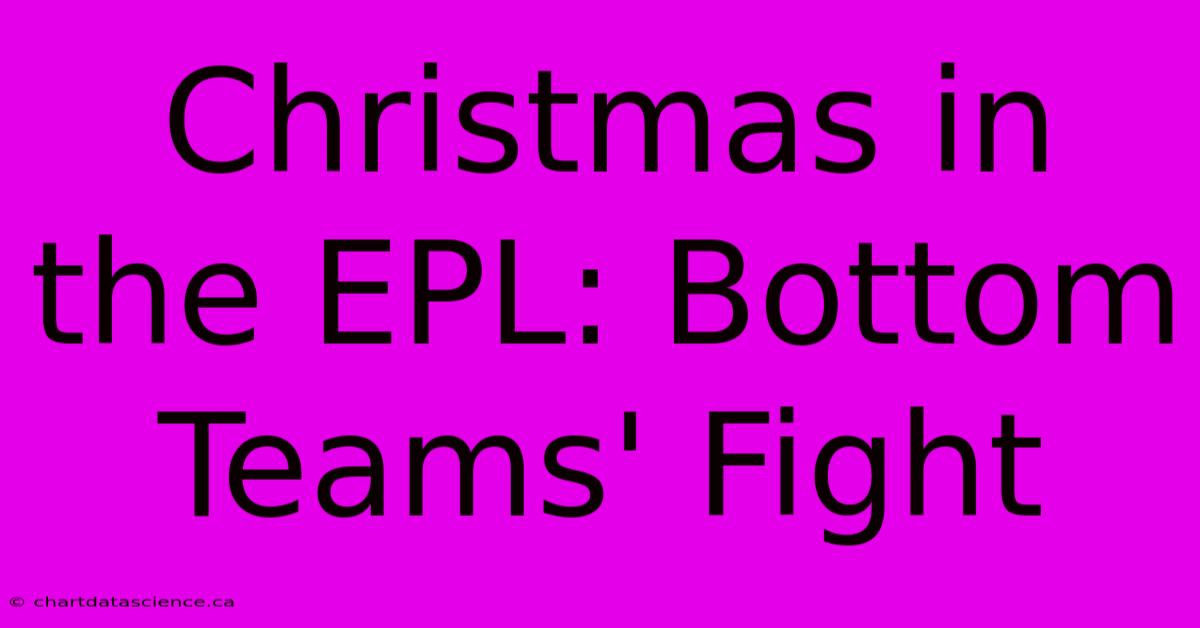 Christmas In The EPL: Bottom Teams' Fight