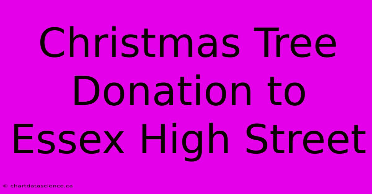 Christmas Tree Donation To Essex High Street