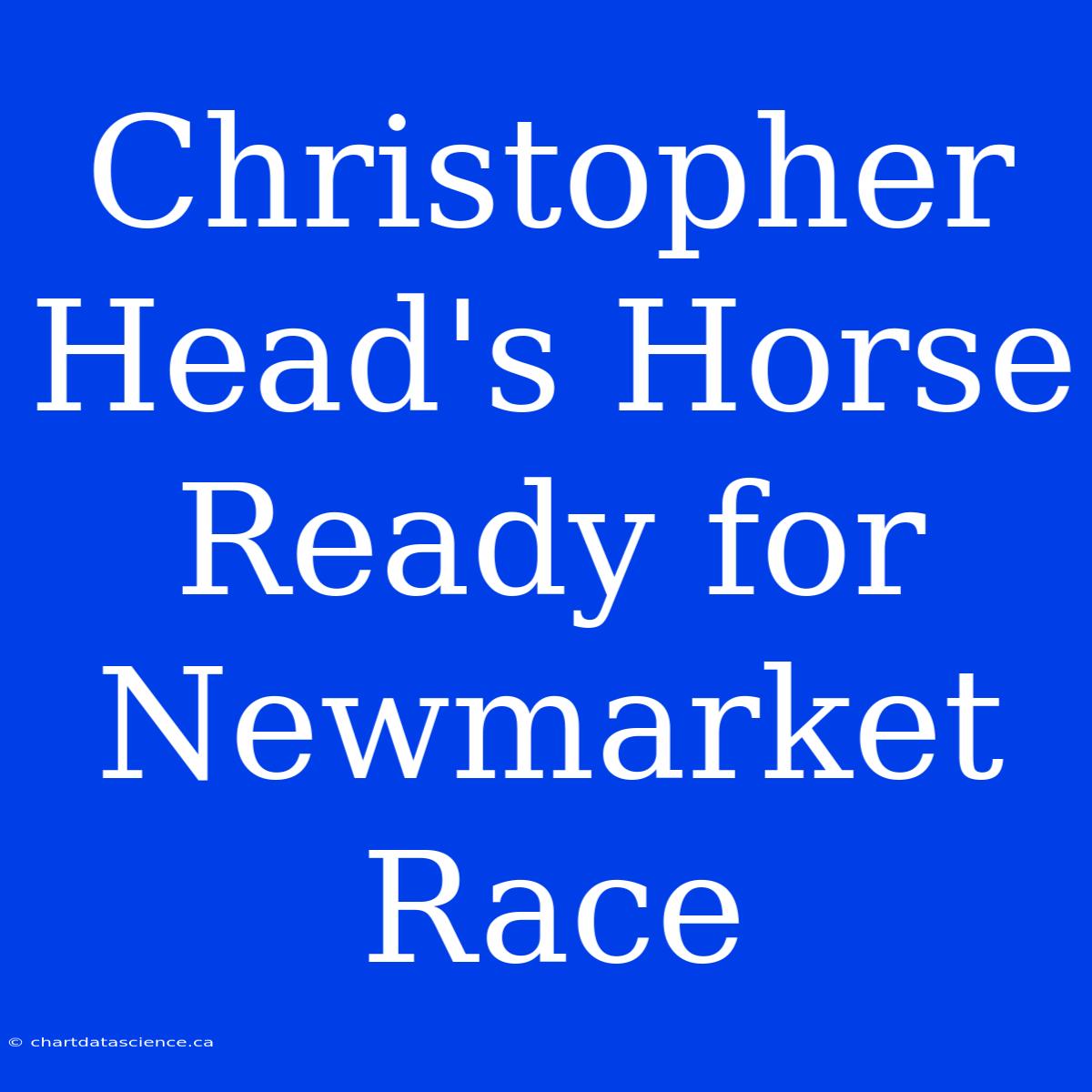 Christopher Head's Horse Ready For Newmarket Race