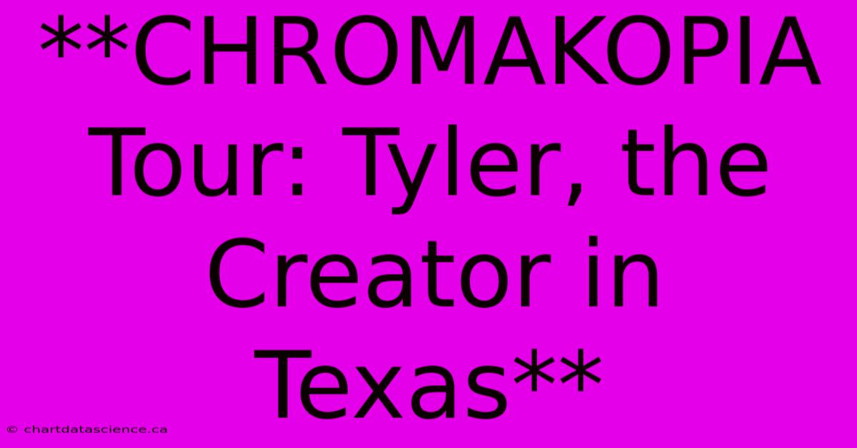 **CHROMAKOPIA Tour: Tyler, The Creator In Texas**