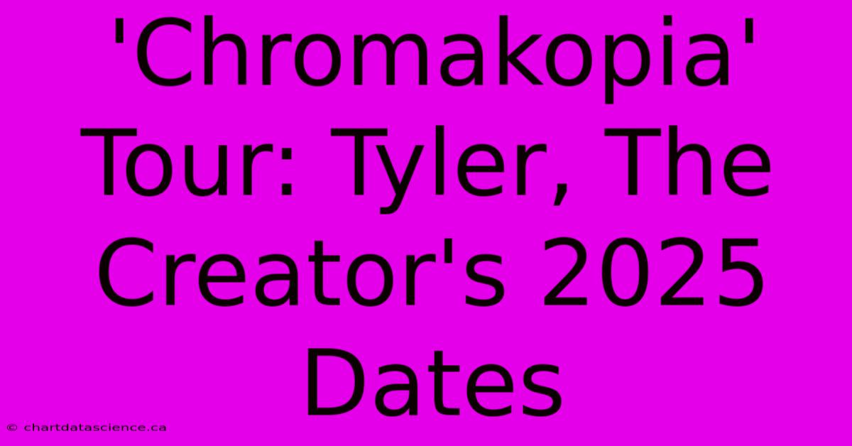 'Chromakopia' Tour: Tyler, The Creator's 2025 Dates 