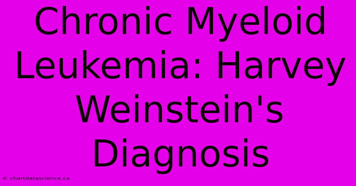 Chronic Myeloid Leukemia: Harvey Weinstein's Diagnosis