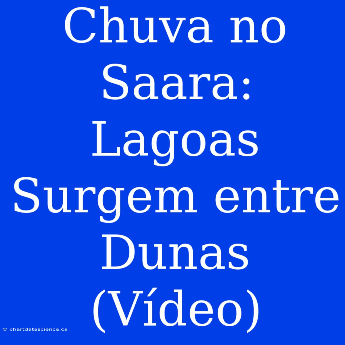 Chuva No Saara: Lagoas Surgem Entre Dunas (Vídeo)